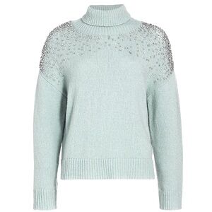 CINQ A SEPT Rhinestone Alani Turtleneck Sweater Size XS